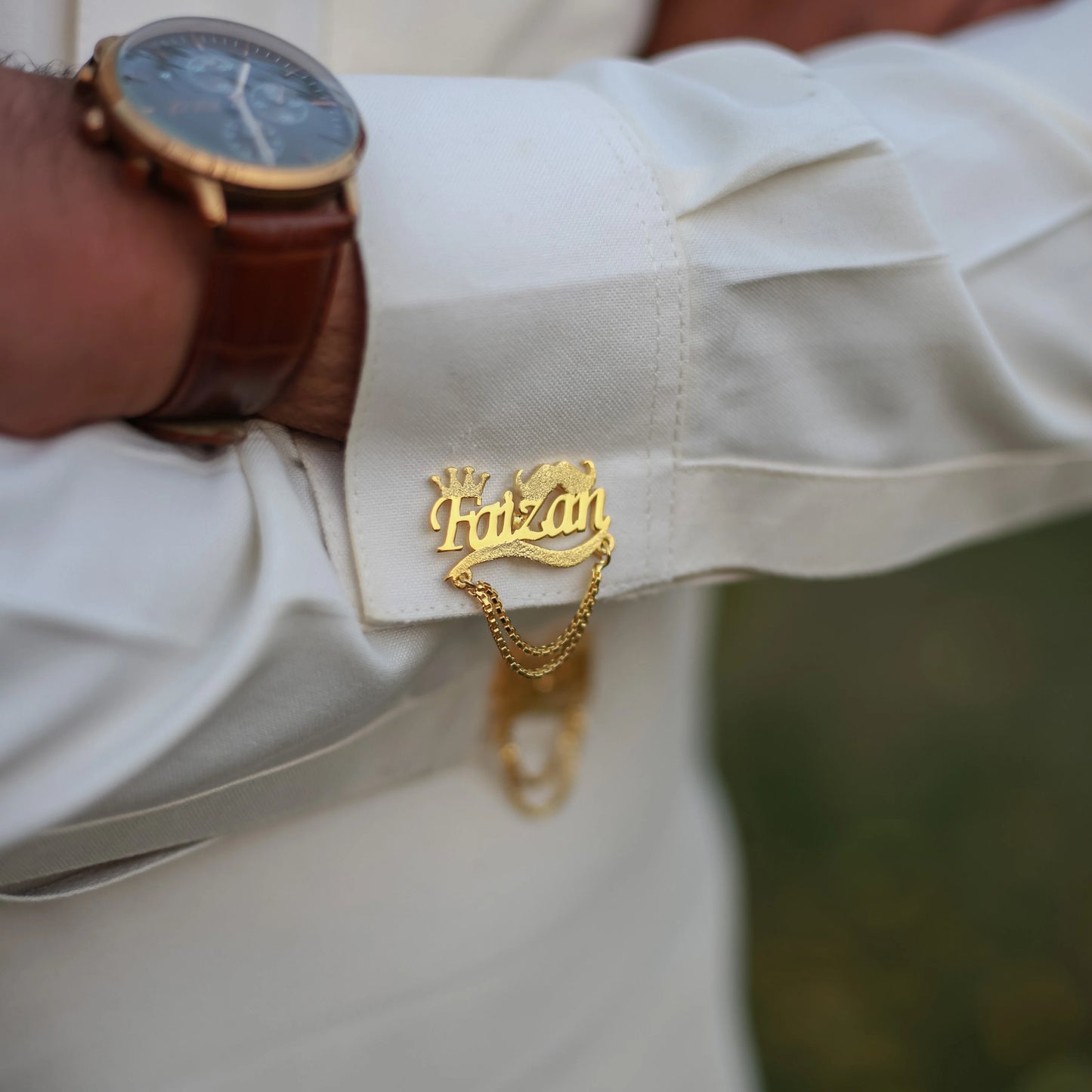 Custom Gold Plated Chain Cufflinks