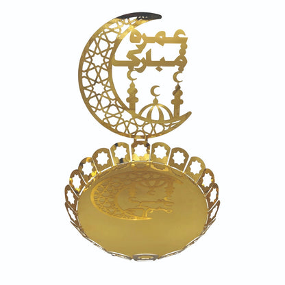 Umrah Mubarik Dates Tray Round Shape( small)