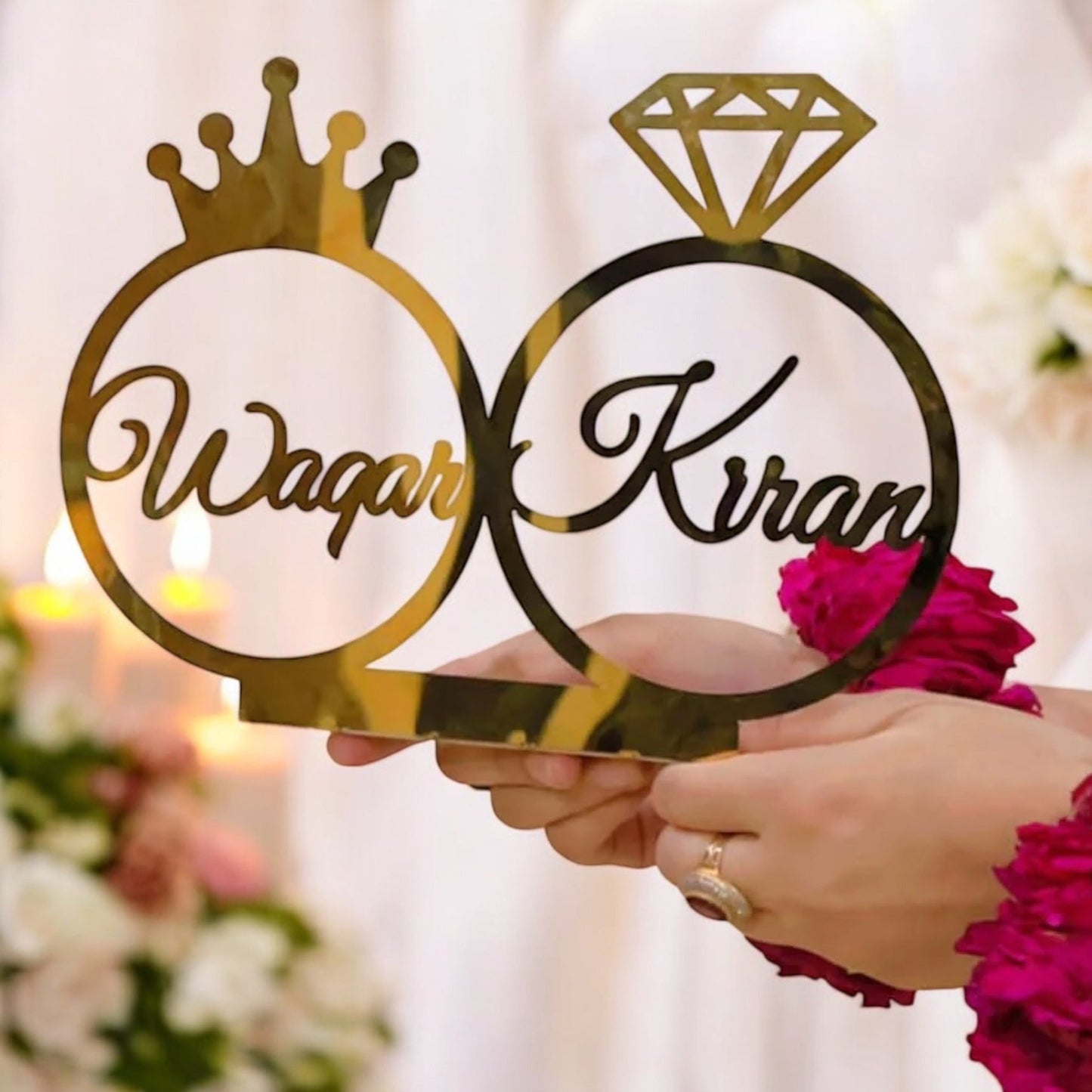 Customized Engagement Ring Decoration Name Stand